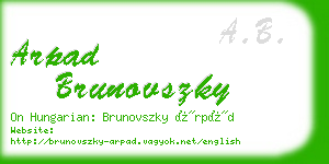 arpad brunovszky business card